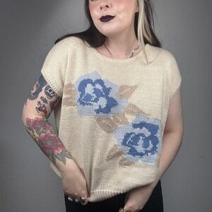 Vintage Cottagecore Light Academia Ramie Cotton Sweater Top